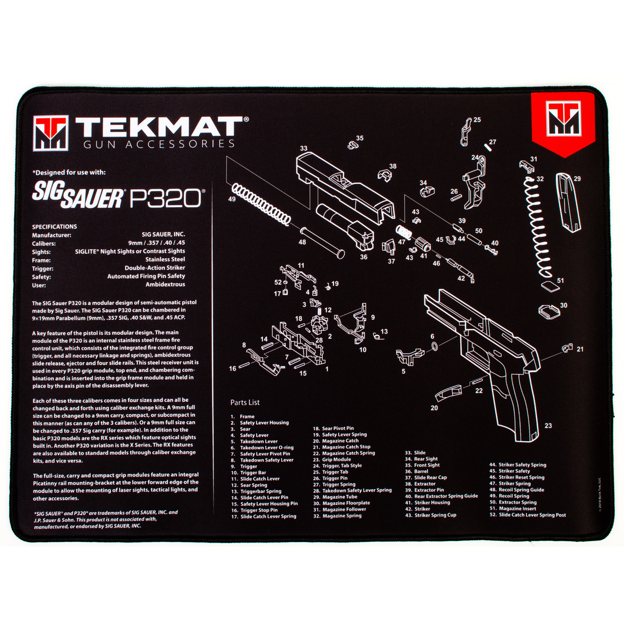 IEROČA KOPŠANAS PAKLĀJIŅŠ TEKMAT SIG SAUER P320 ULTRA 20 PREMIUM