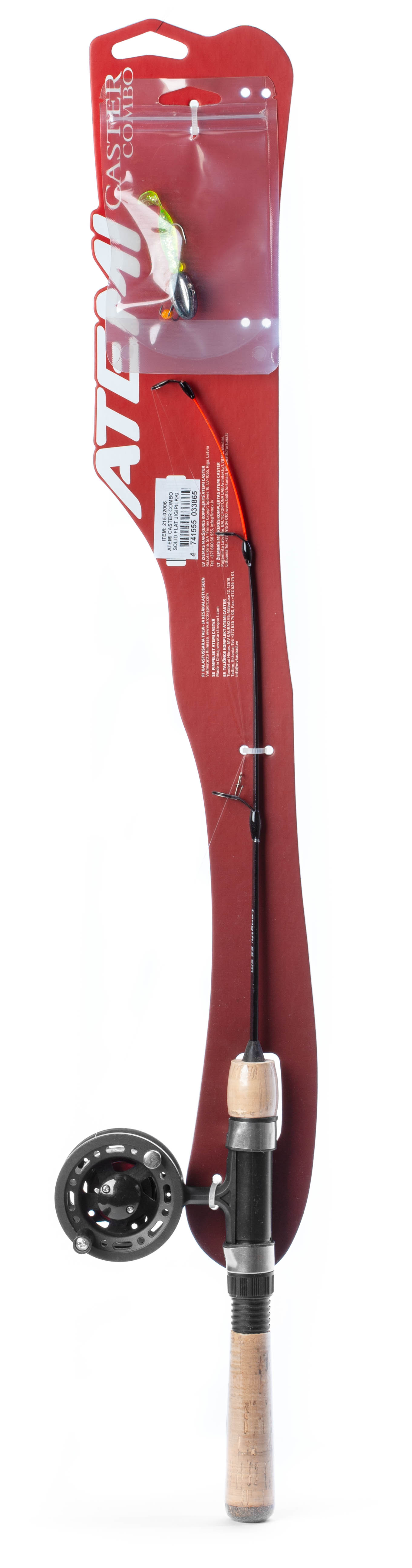 APRĪKOTA ZIEMAS MAKŠĶERE ATEMI CASTER JIG ICE ROD SET