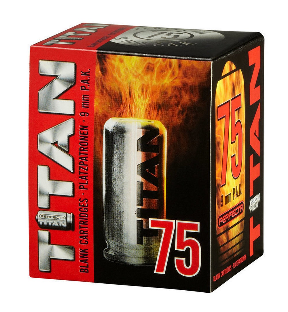 PERFECTA TITAN BLANK CARTRIDGES 9 MM P.A.K. 75 PCS