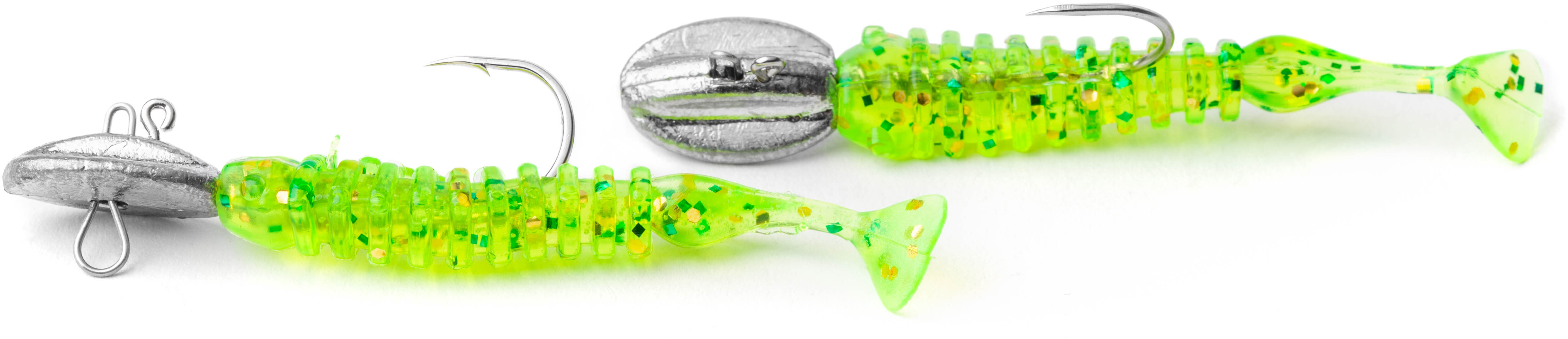 DŽIGA GALVIŅA AR SILIKONA MĀNEKLI ASSERI JIG HOOK WITH SOFT BAIT SET 3