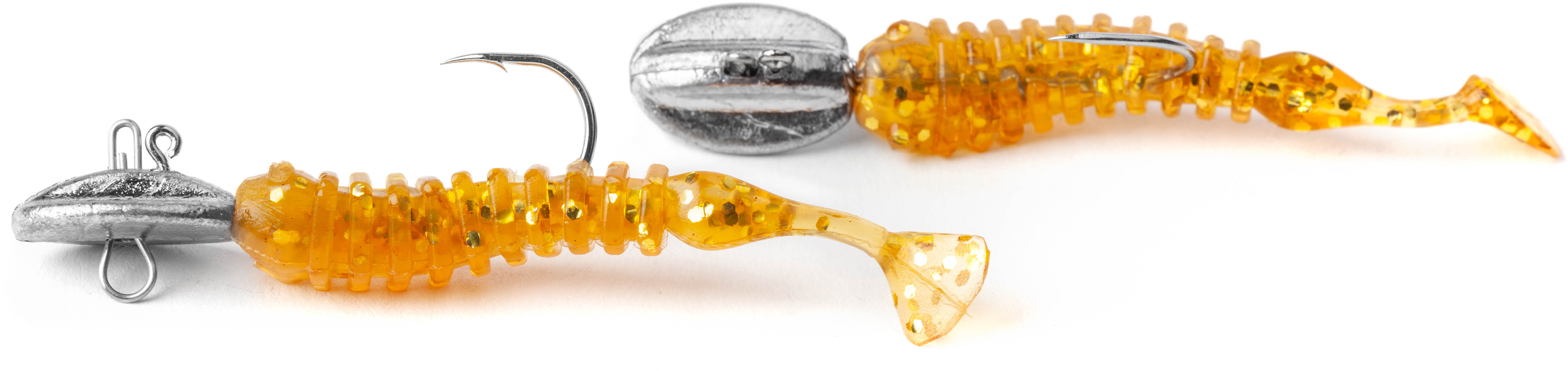 DŽIGA GALVIŅA AR SILIKONA MĀNEKLI ASSERI JIG HOOK WITH SOFT BAIT SET 5