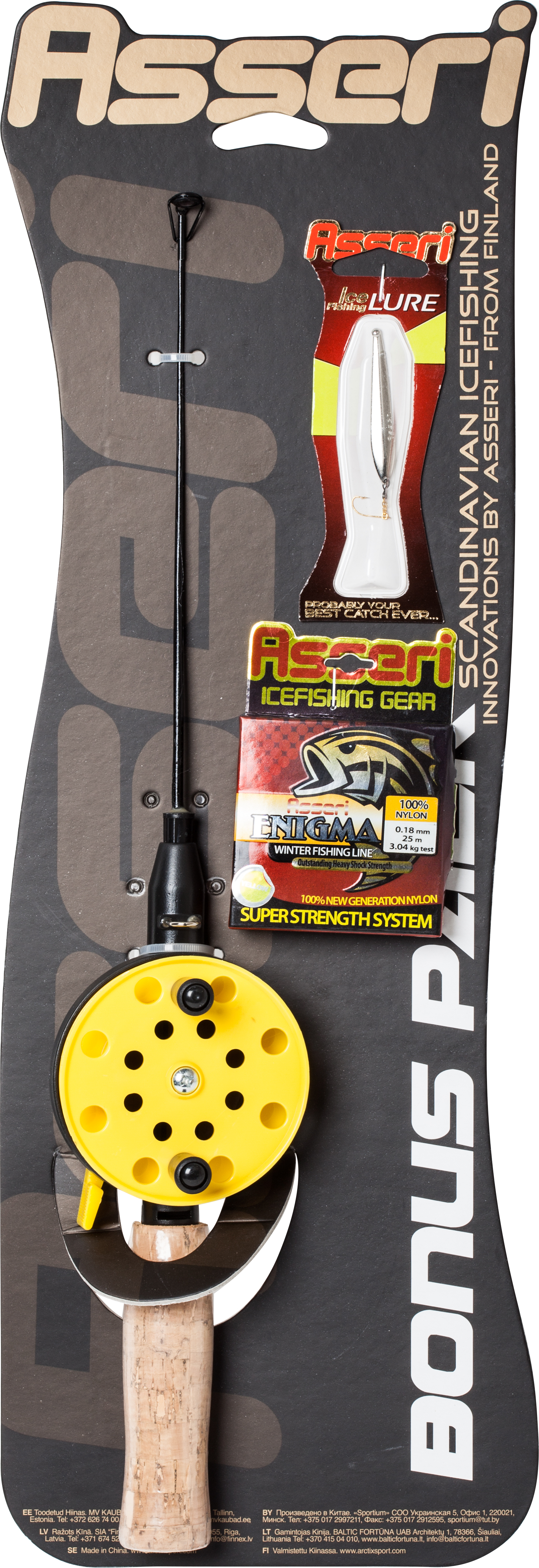 APRĪKOTA ZIEMAS MAKŠĶERE ASSERI ICE ROD SET WITH WINTER LURE
