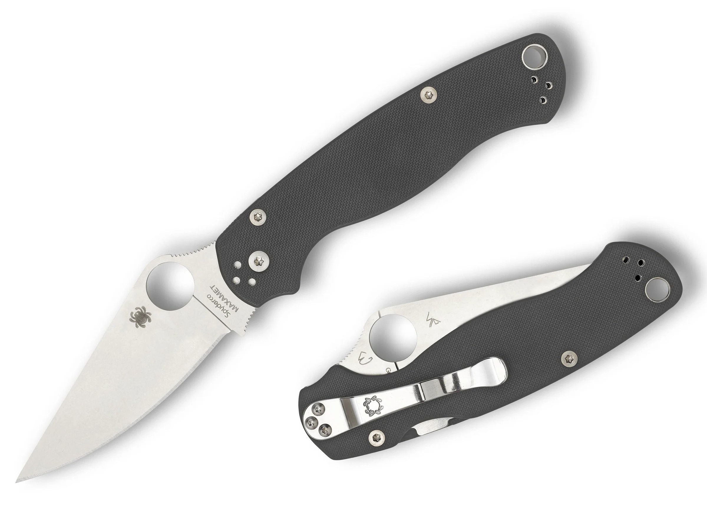СКЛАДНОЙ НОЖ SPYDERCO PARA MILITARY MAXAMET 2 DARK GREY