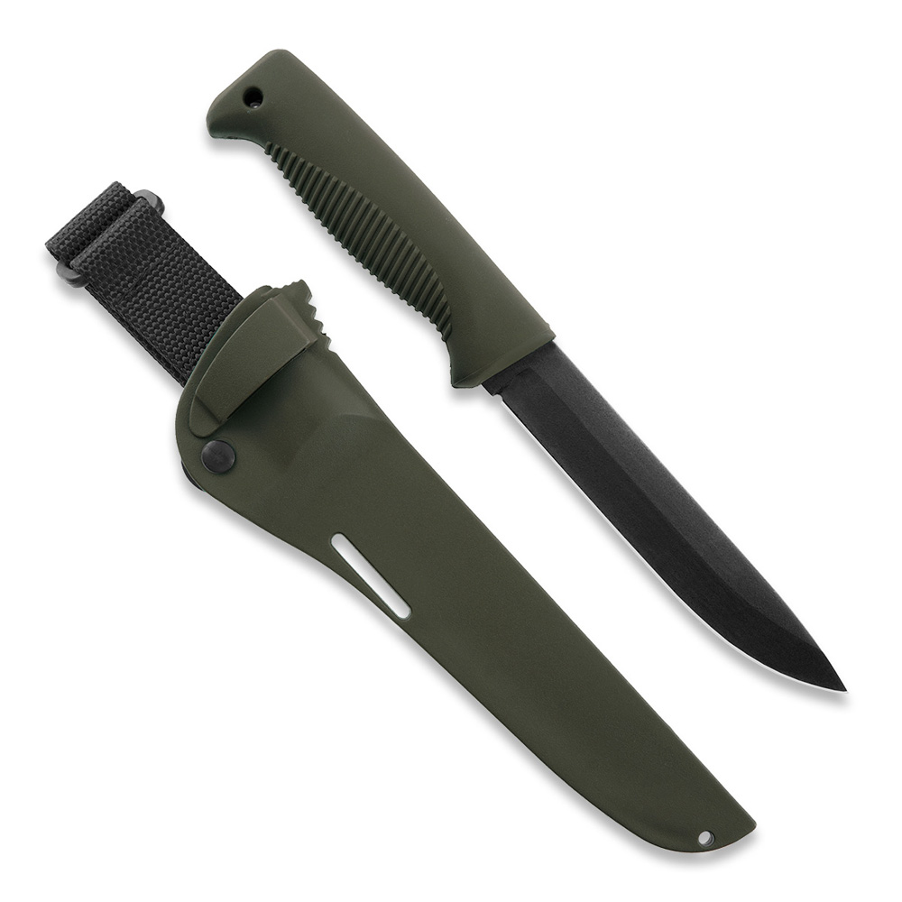 PELTONEN M95 KNIFE BLACK CERACOTE COMPOSITE SHEATH GREEN 