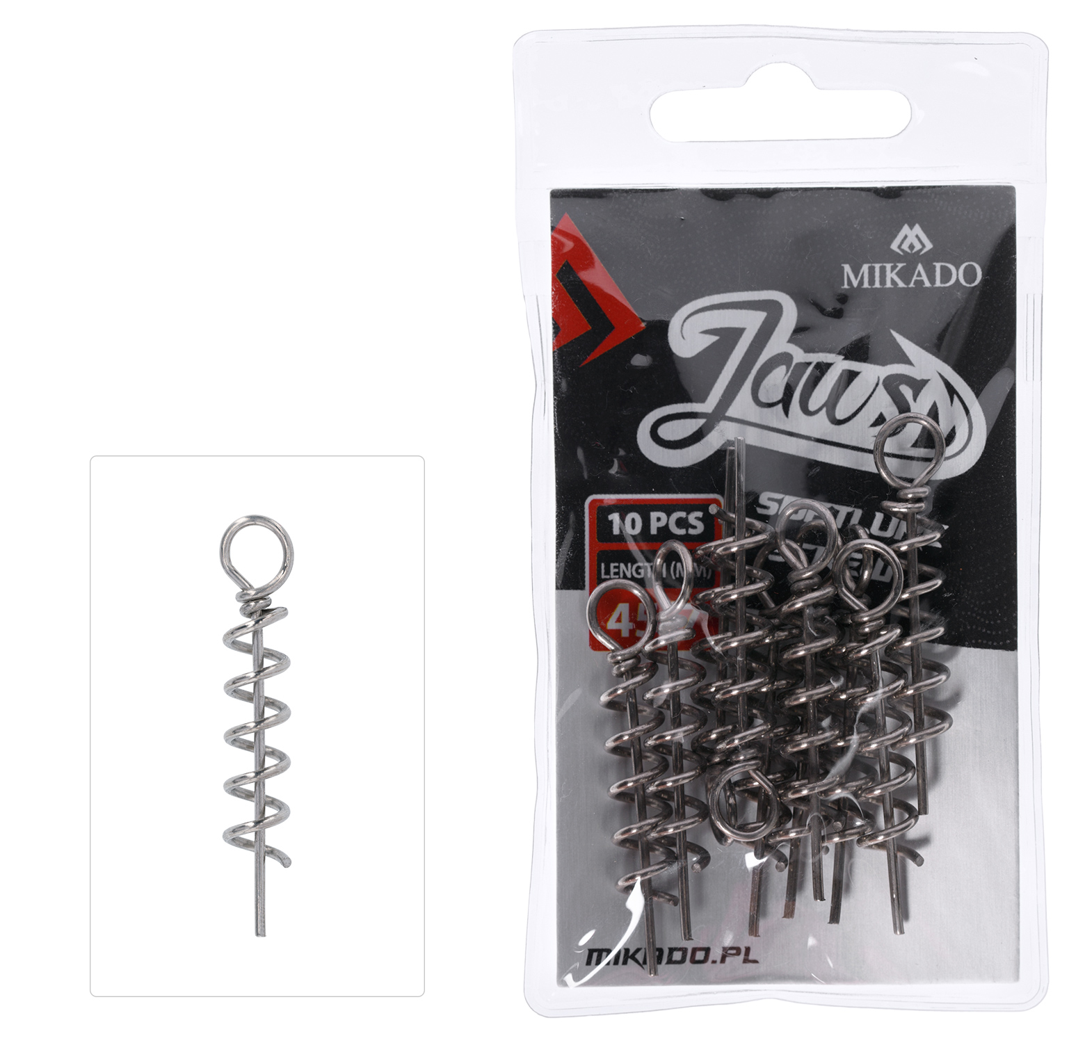 MIKADO SCREW FOR SOFT LURES 45/7 MM 10 PCS