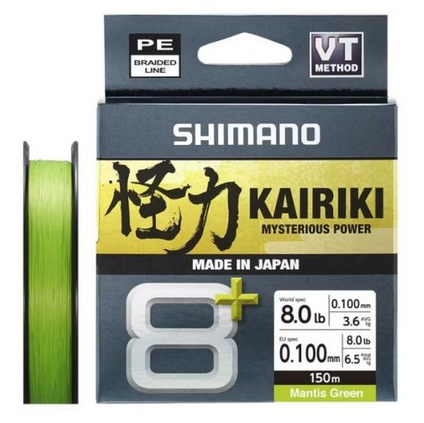 SHIMANO KAIRIKI 8+ BRAIDED LINE 150 M MANTIS GREEN