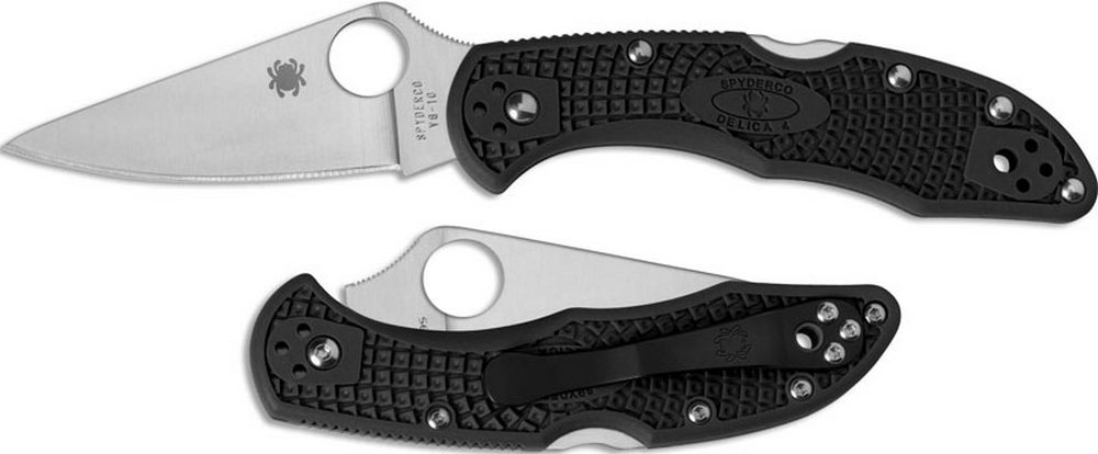 СКЛАДНОЙ НОЖ SPYDERCO DELICA 4 LIGHTWEIGHT BLACK FLAT GROUND PLAINEDGE