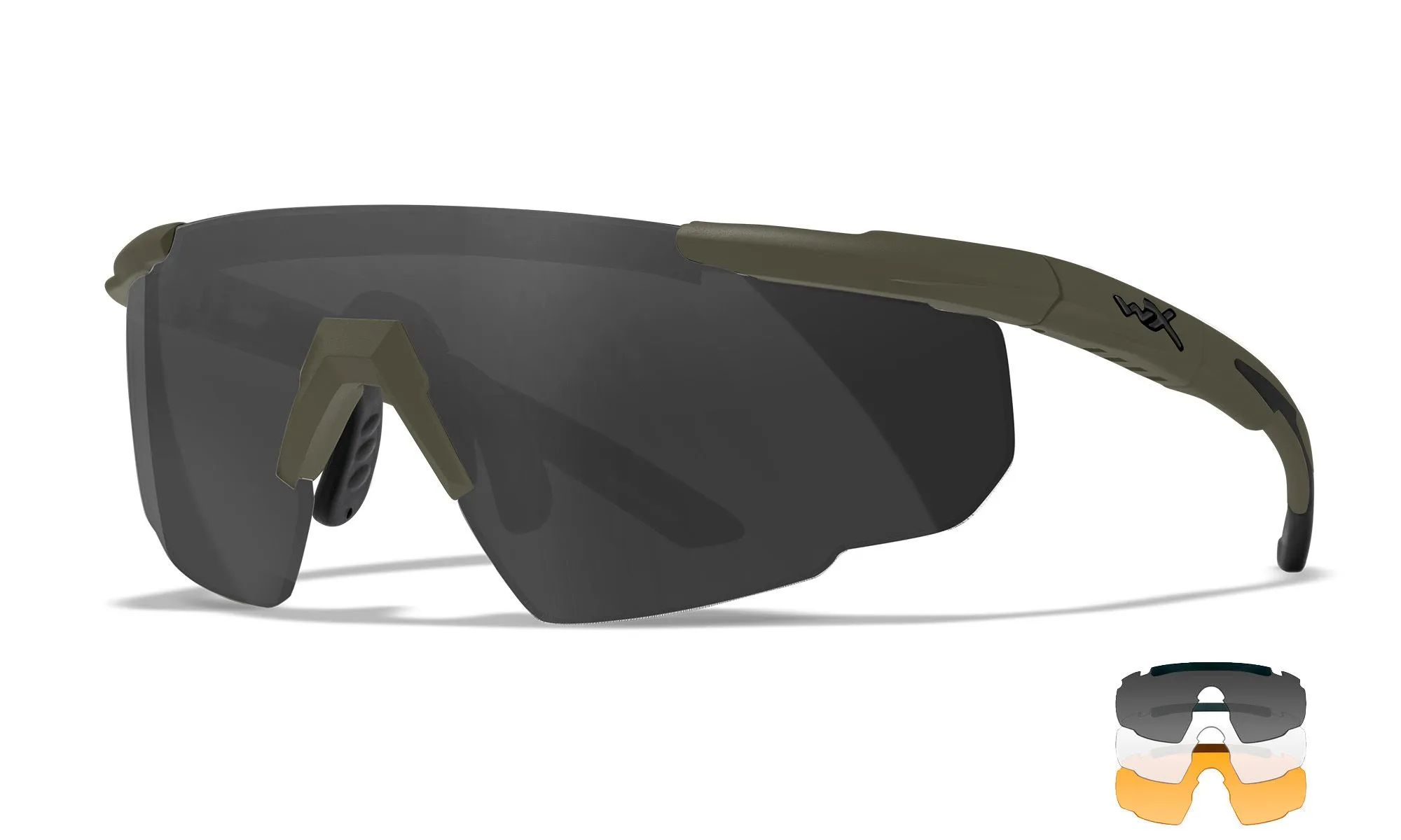 ТАКТИЧЕСКИЕ ОЧКИ WILEYX SABER ADANCED GREY/CLEAR/LIGHT RUST OD GREEN FRAME
